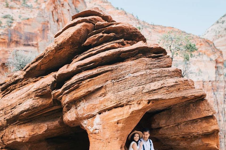 Zion winter engagement