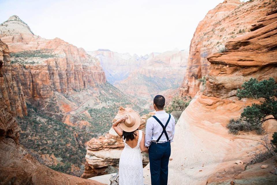 Zion overlook wedding