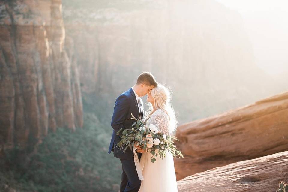 Zion observation point wedding