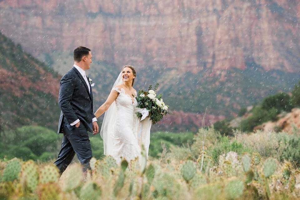 Rainy zion wedding