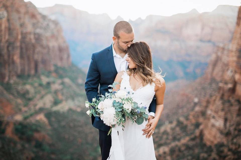 Zion overlook wedding