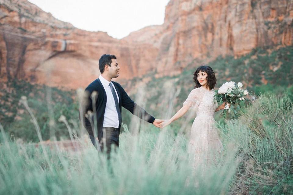 Zion arch wedding