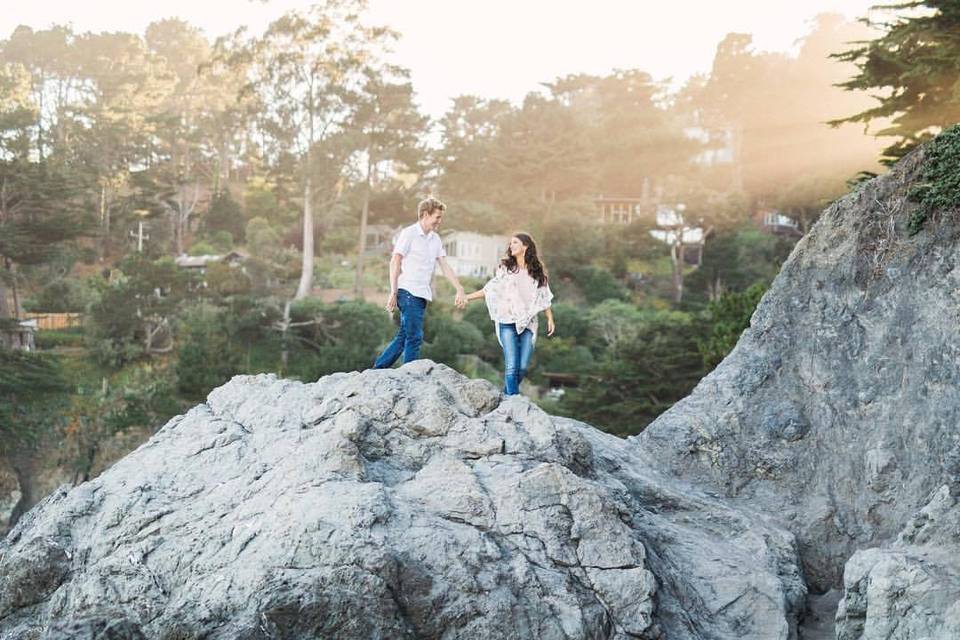 Muir beach engagement photo