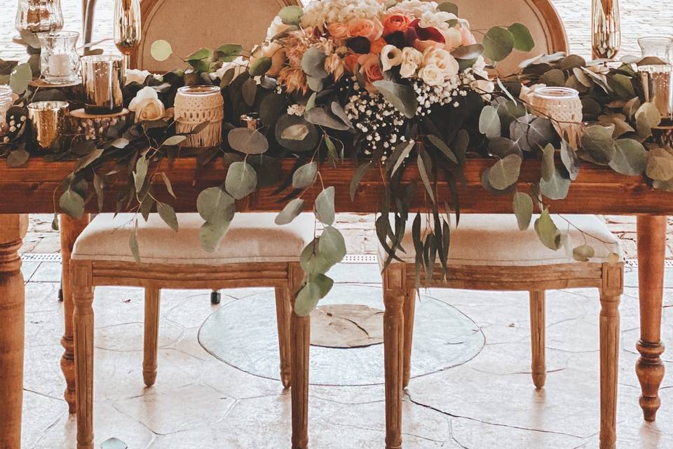 Sweetheart Table Decor + Flora