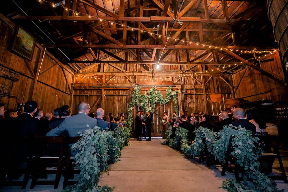 Ceremony in the barrel room