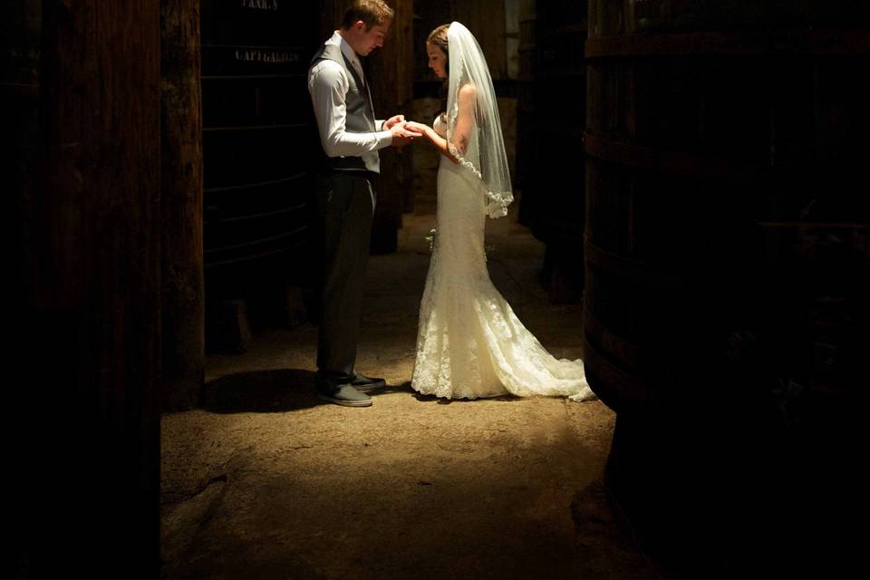 Couple's portrait the barrel room