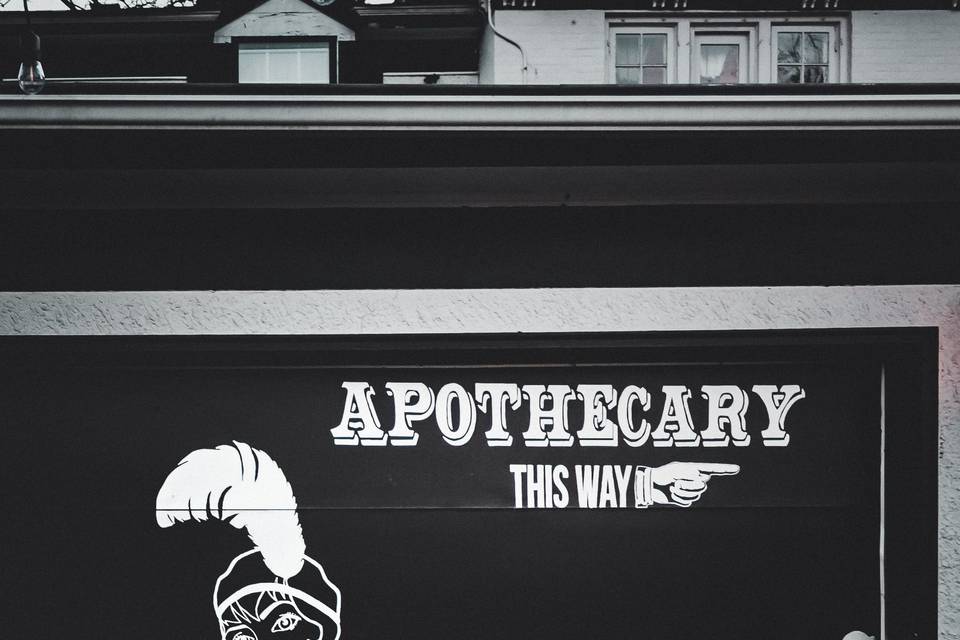 Apothecary This Way Sign