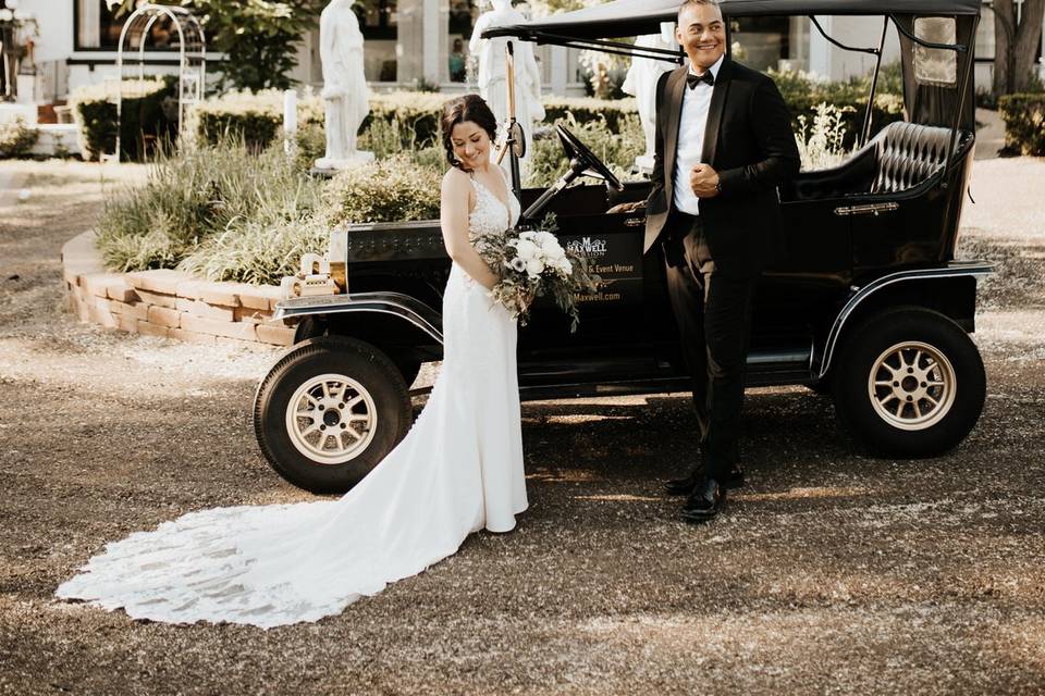 Mr and Mrs Holland with Buggy