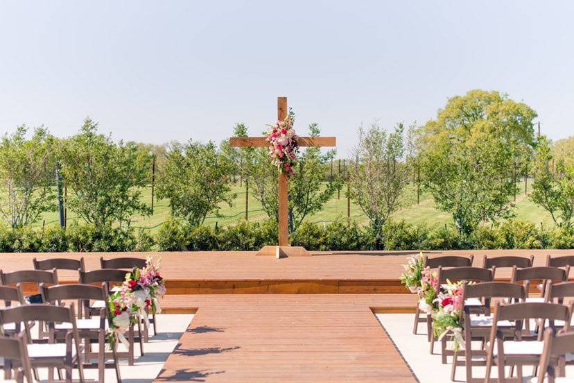 Ceremony setup outside