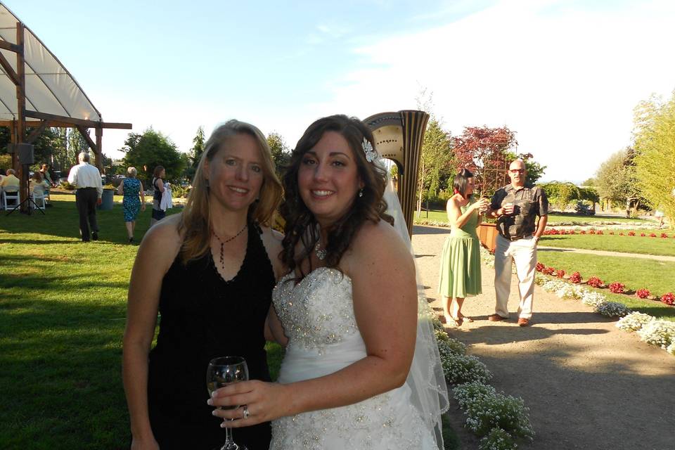 Wedding and cocktail hour harp music at Willie Green Organic Farms