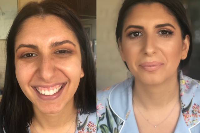 Bridesmaid before and after