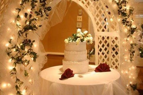 Multiple layered wedding cake