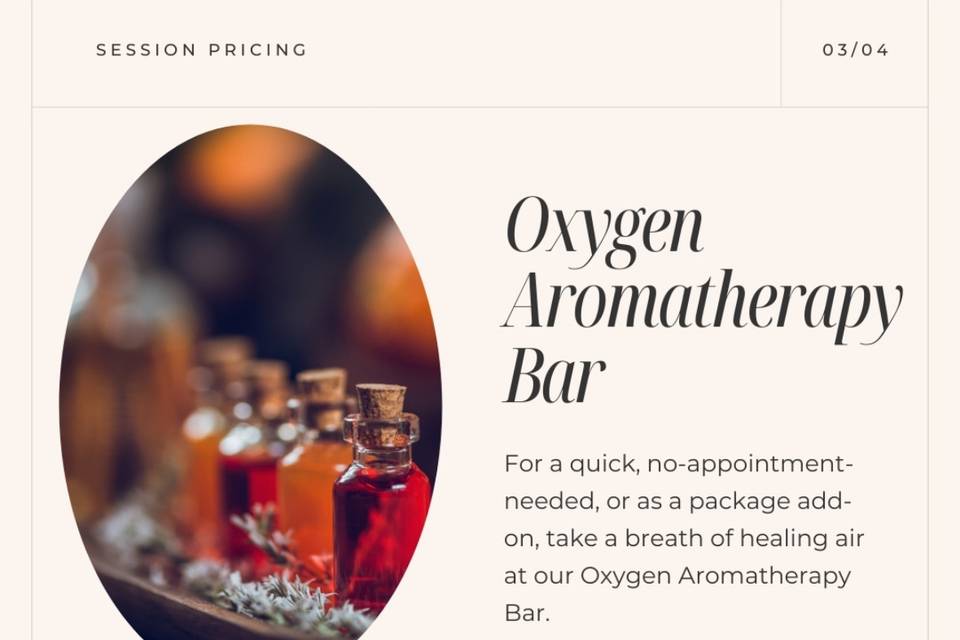 Oxygen bar pricing