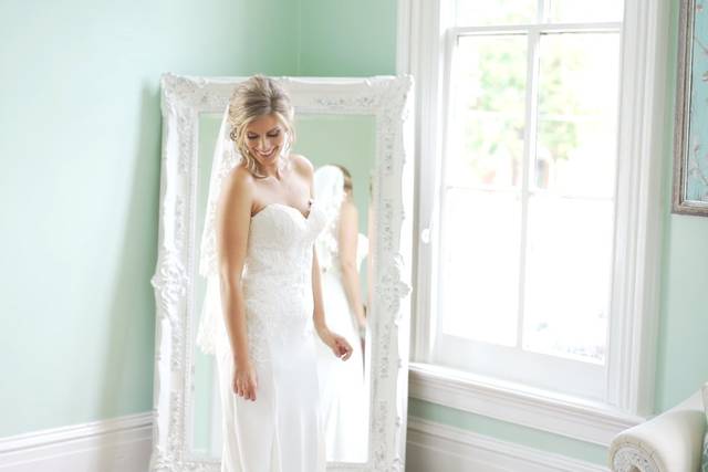 Bride preparing for wedding