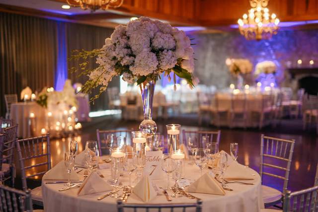 Table setup with centerpiece