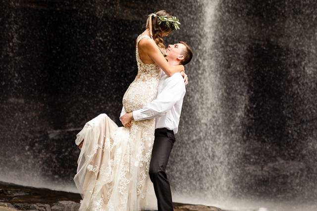 Waterfall elopement