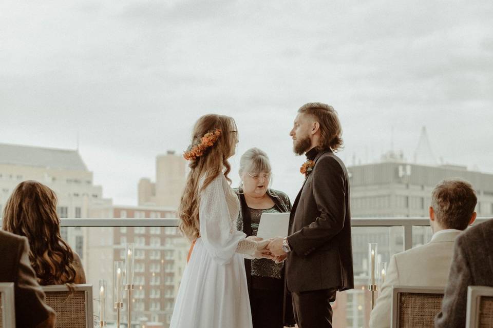 Zoomed in ceremony view