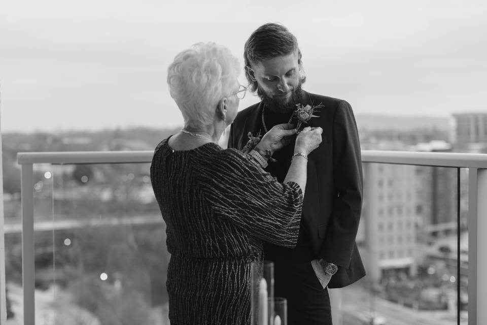 Groom and grandma