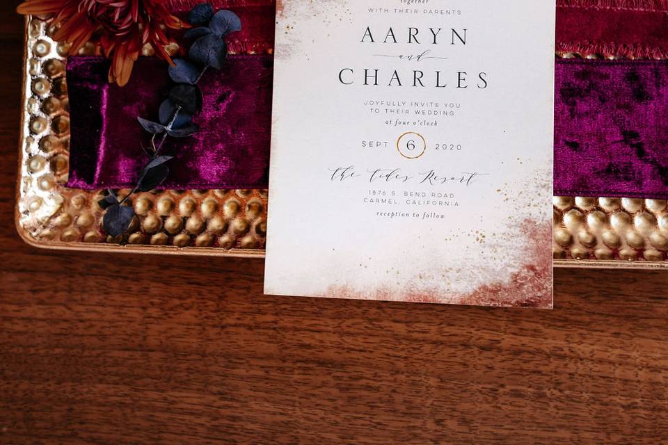 Cream and gold invite