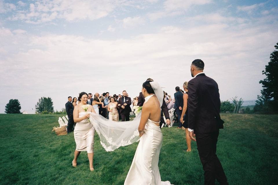 Wedding exit moment