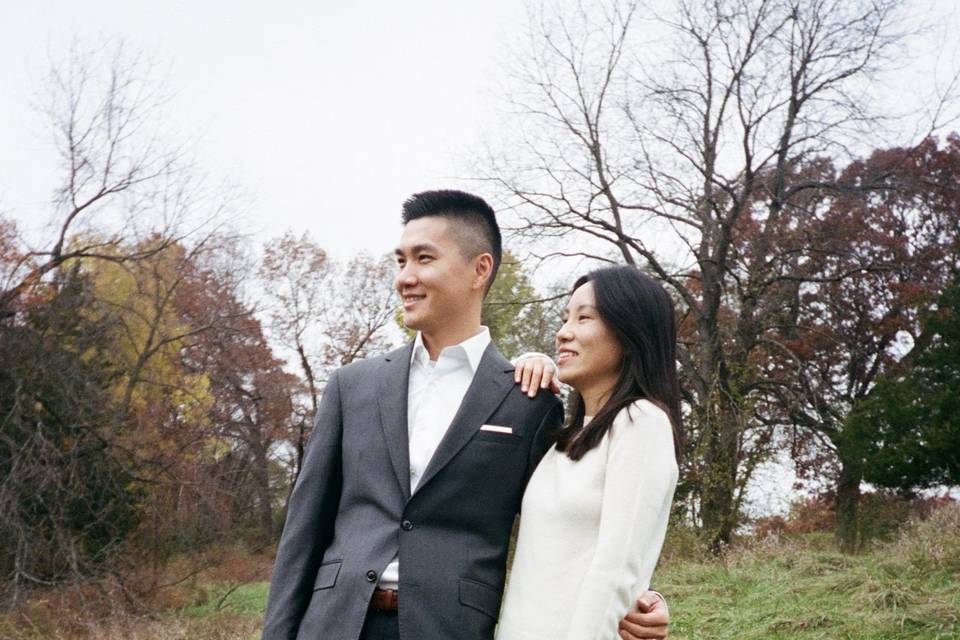 A romantic park elopement
