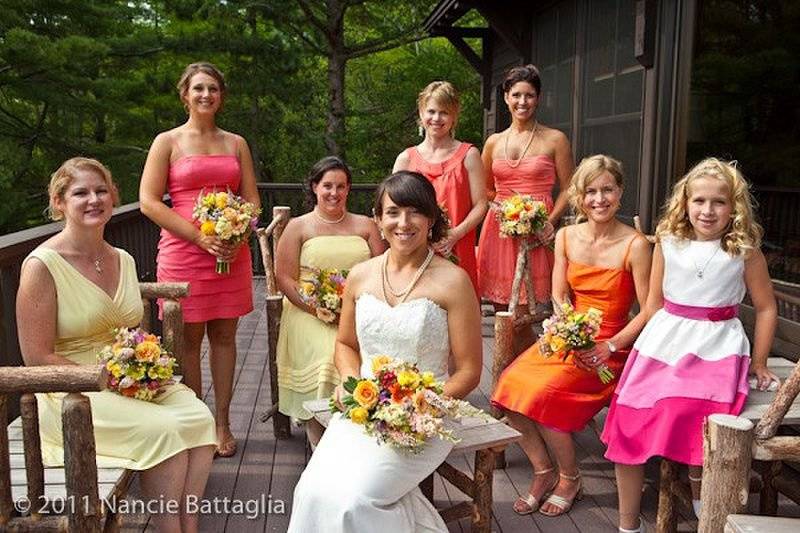 Bride and the bridemaids