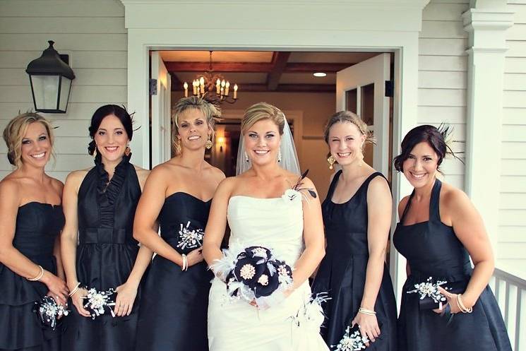 Lovely bride and bridesmaids