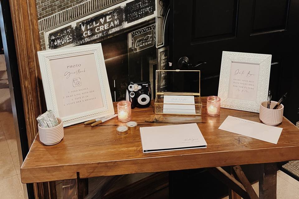 Guest Book table