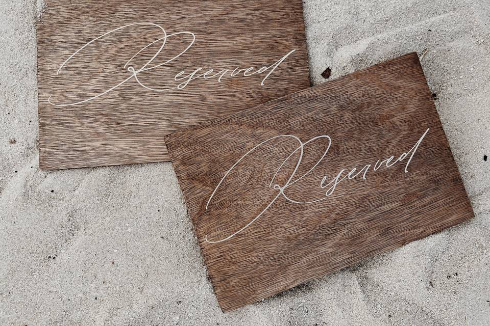 Wood Reserved Signs