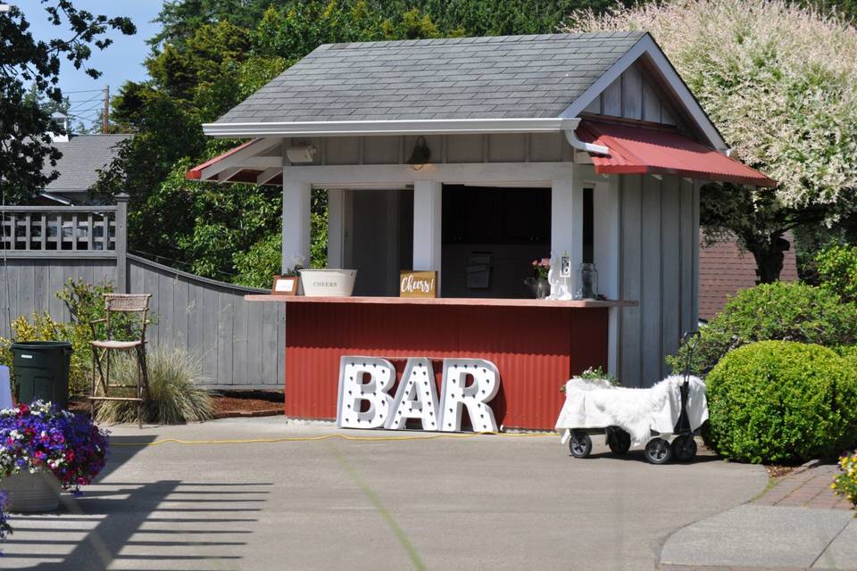 Decorated bar area