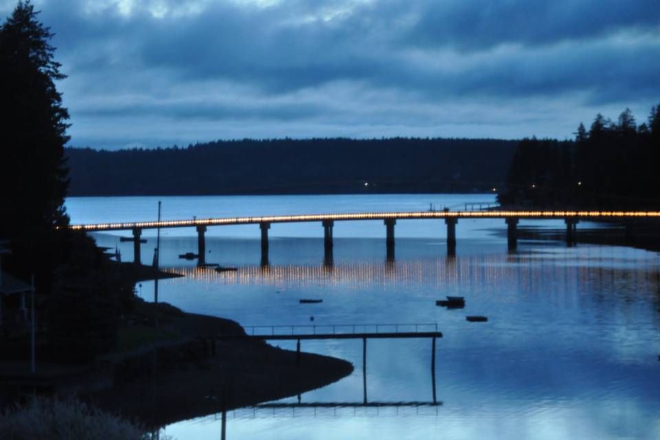 Night view of the marina