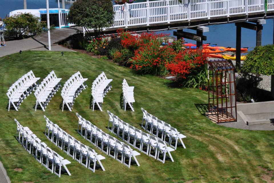 Intimate ceremony setup