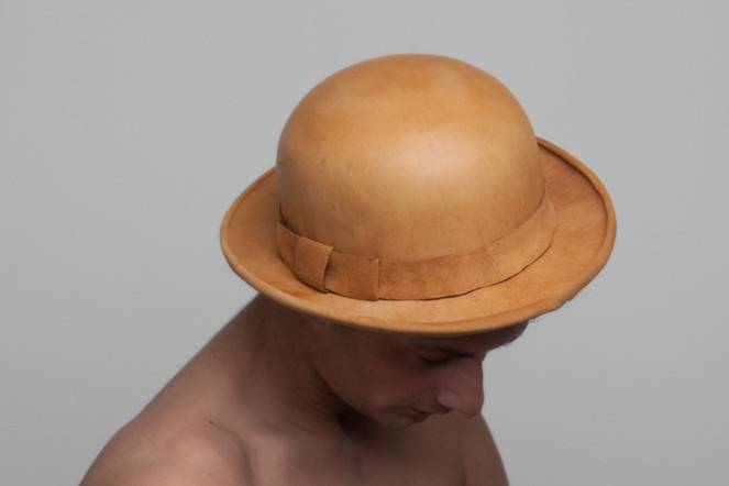 men's leather bowler