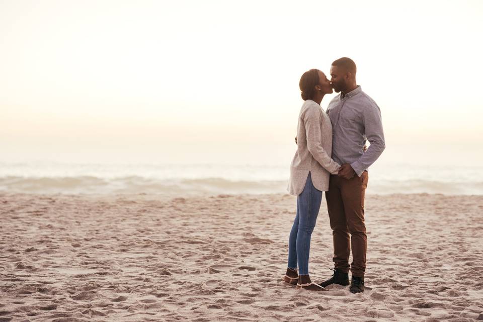 Standing on a beach