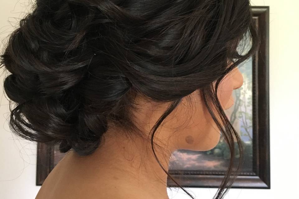 Curled updo