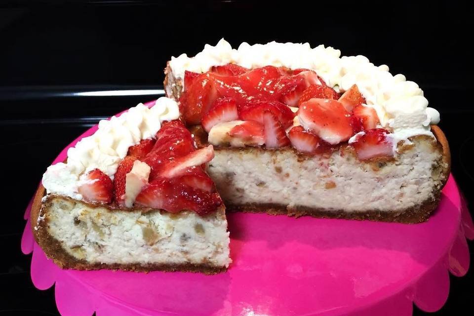 Strawberry banana cheesecake