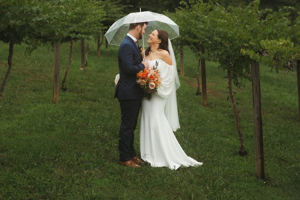 Rainy wedding day