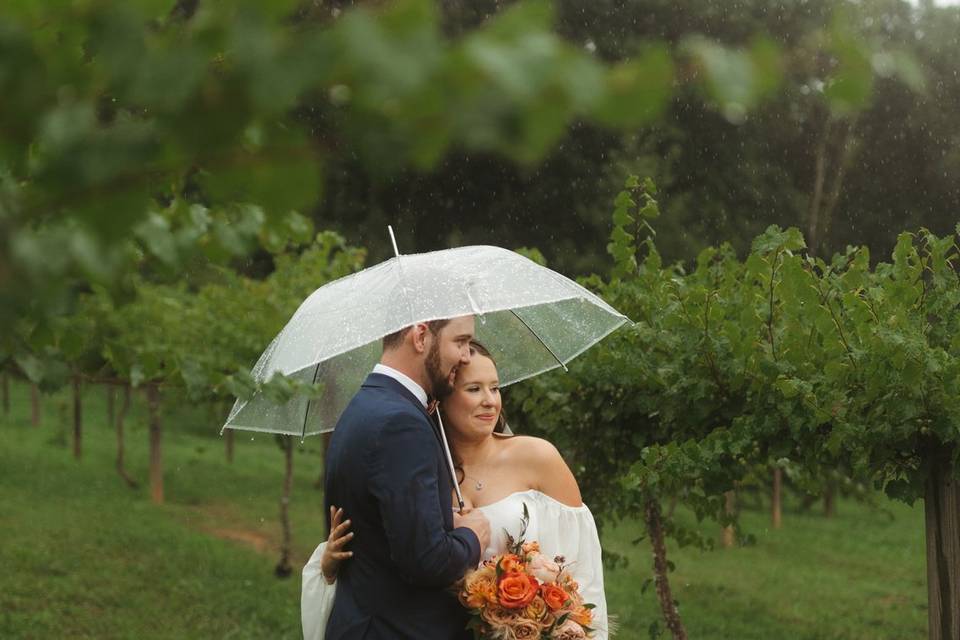 Rainy wedding day