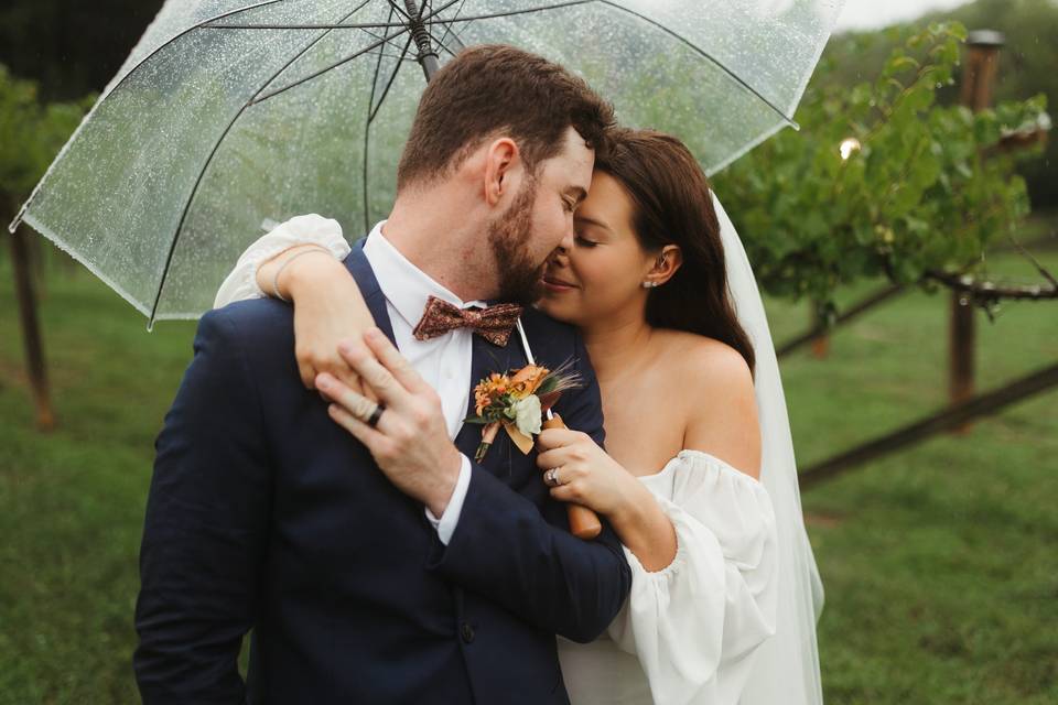 Rainy wedding day