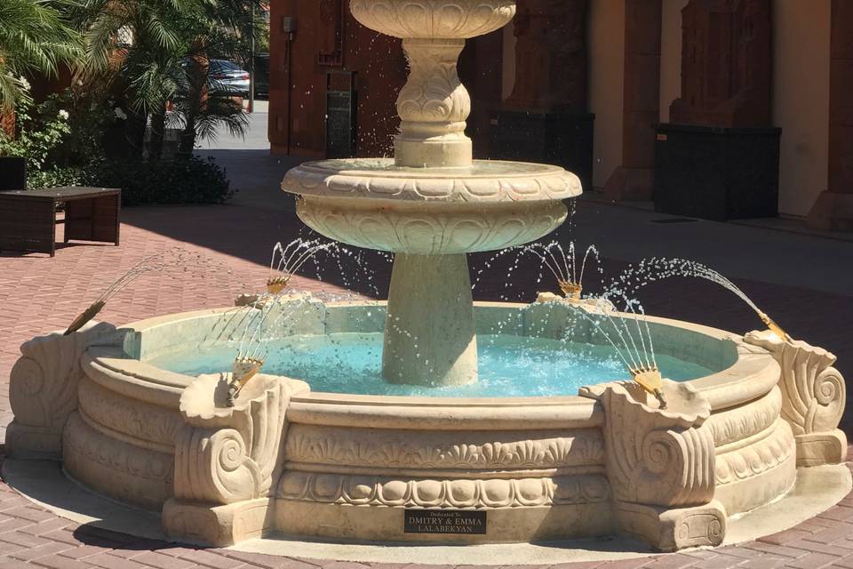 Fountain outside our Venue