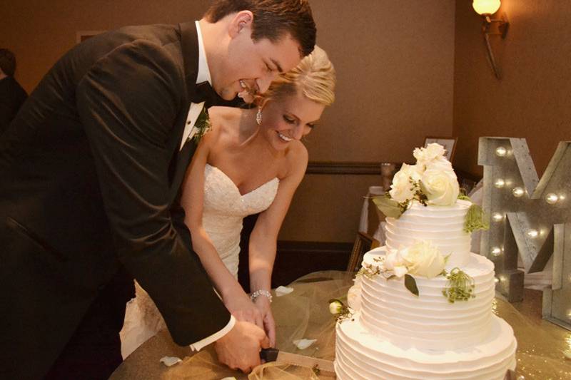 Cutting of wedding cake