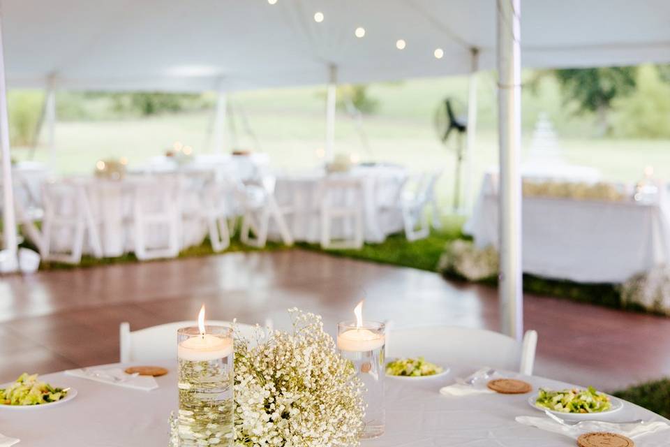 Tent setup w/lighting