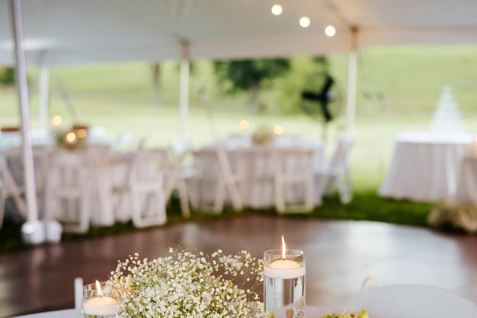 Tent setup w/lighting