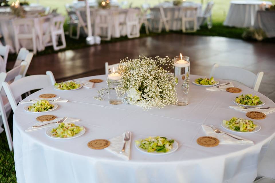 Tent setup w/lighting