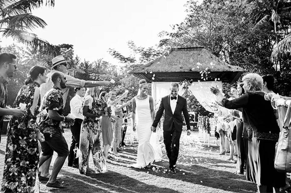 Tossing confetti