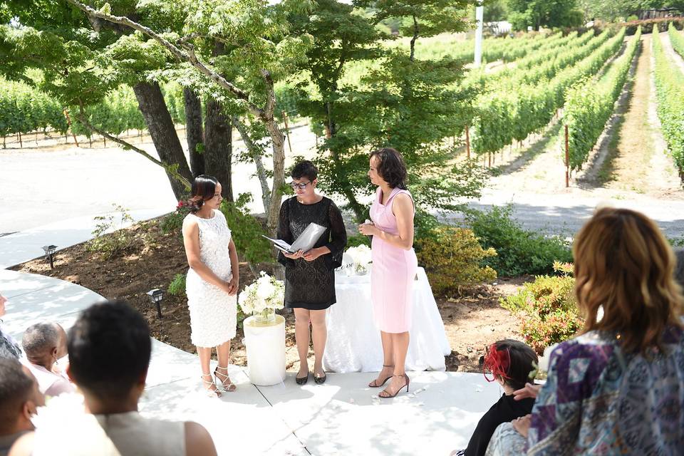 Officiating the wedding