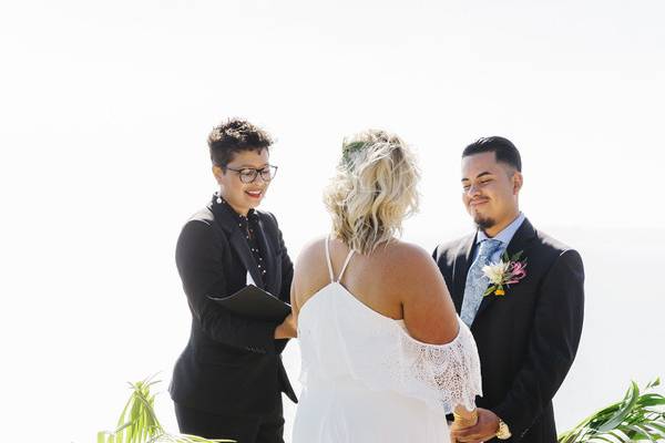 Wedding ceremony in the woods