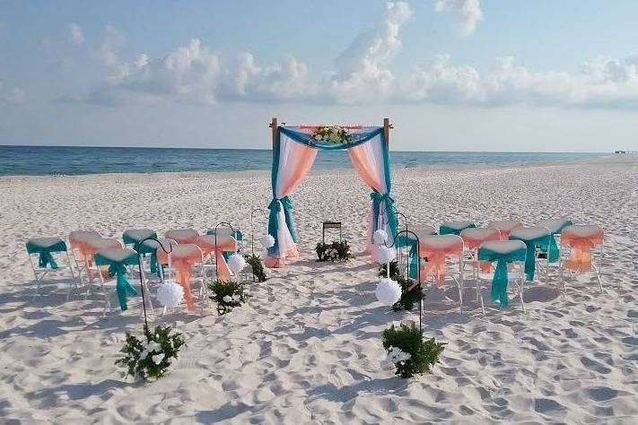 Beach wedding setup