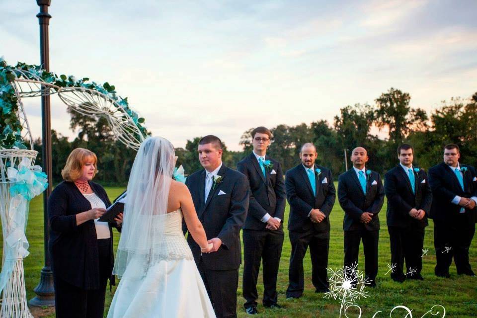 Ceremony proper with the groomsmen