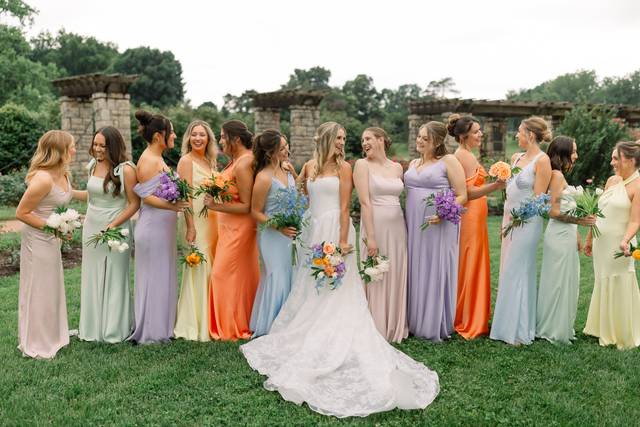 Bride with bridesmaids